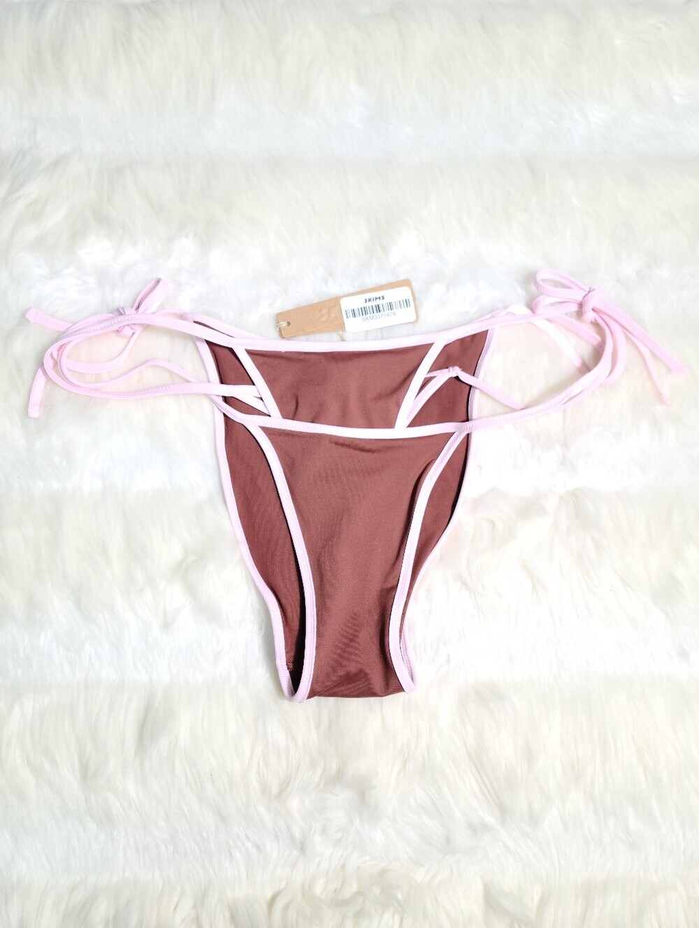 SKIMS Signature Swim Layer Tie Side Bikini Bottom Henna Contrast Medium NEW